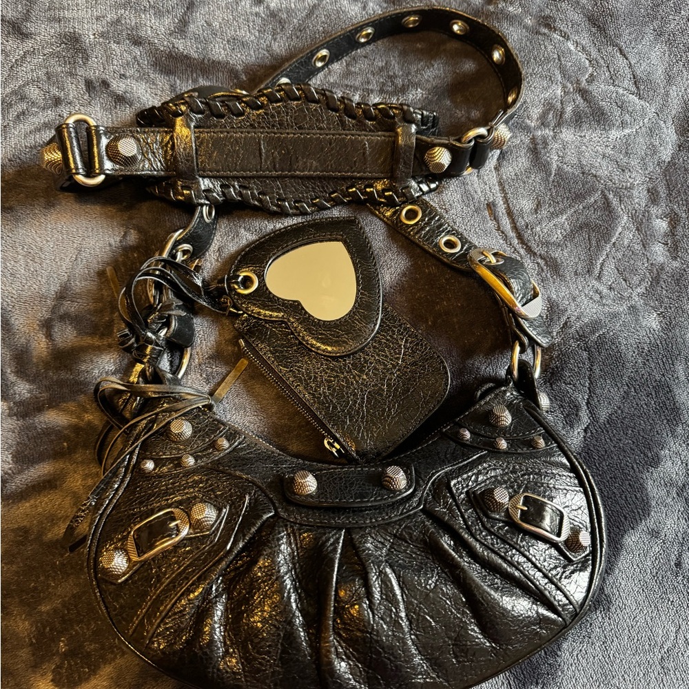 Balenciaga Black Leather Shoulder Bag